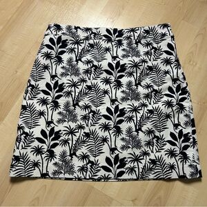 Talbots Black and Cream Monkey Tropical Skirt Sz 8